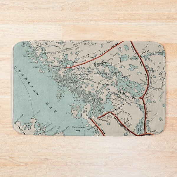 Item preview, Vintage Map of Georgian Bay and Muskoka Lakes designed and sold by Gin  Neko.