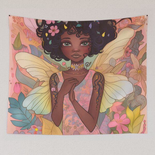 Item preview, Cute Fairy in the floral garden designed and sold by Red Witch Art.