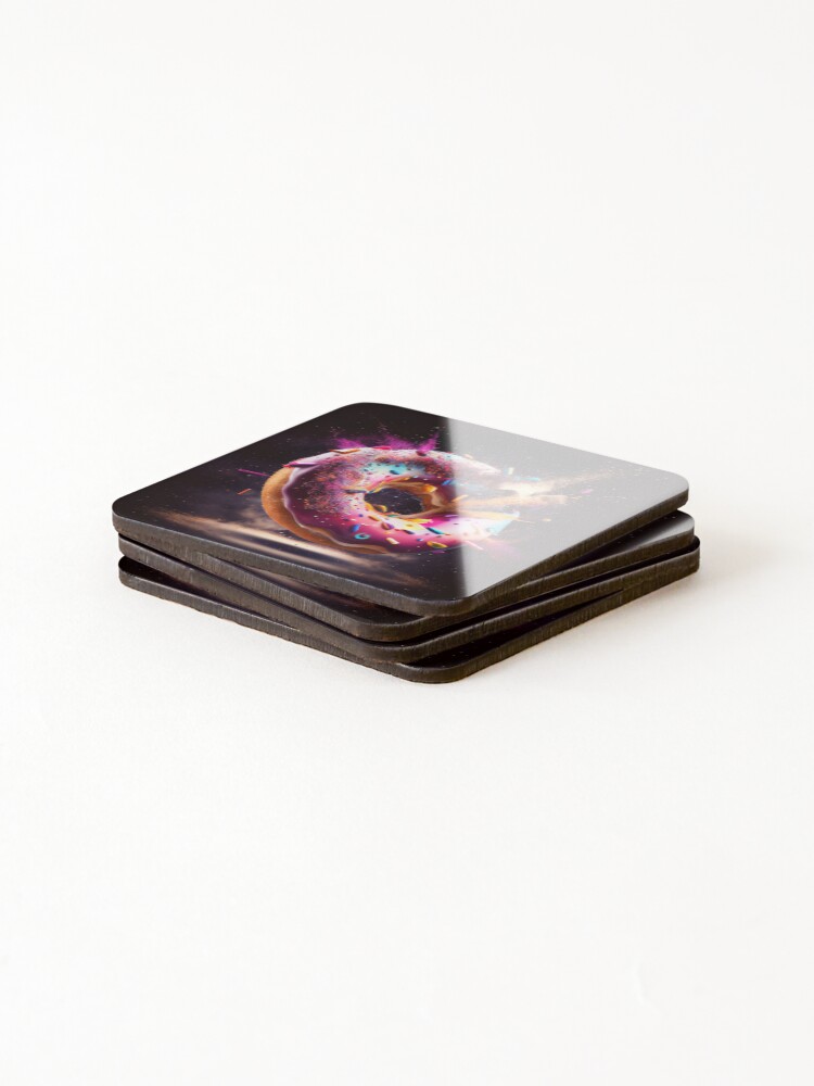 Thumbnail 4 of 5, Coasters (Set of 4), Exploding Donuts designed and sold by sheldon0701.