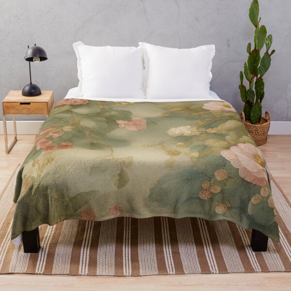 Item preview, Throw Pillow With Beautiful Floral Pattern - Farmhouse Vintage Decor designed and sold by Sowari-Pillows.