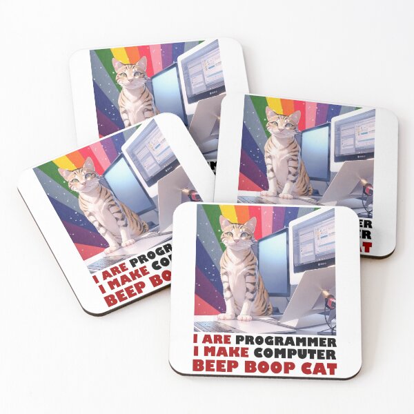 Item preview, Programmer Cat Beep Boop Coding designed and sold by Lychee Design.