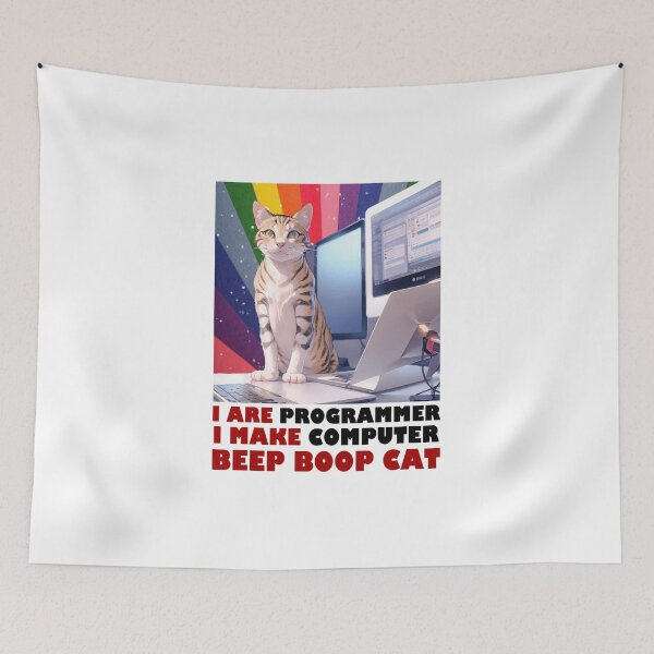 Item preview, Programmer Cat Beep Boop Coding designed and sold by Lychee Design.