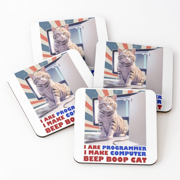 Item preview, Programmer Cat Beep Boop Coding designed and sold by Lychee Design.