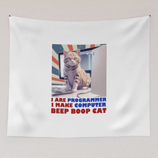 Item preview, Programmer Cat Beep Boop Coding designed and sold by Lychee Design.