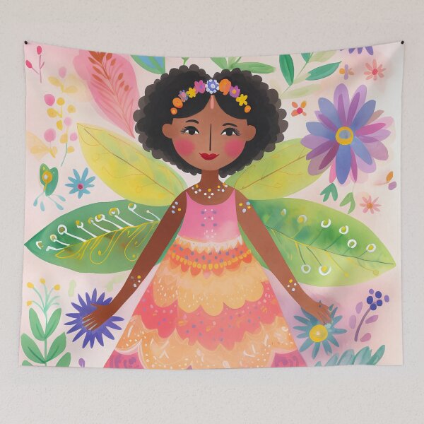 Item preview, Cartoon fairy in the flower garden designed and sold by Red Witch Art.