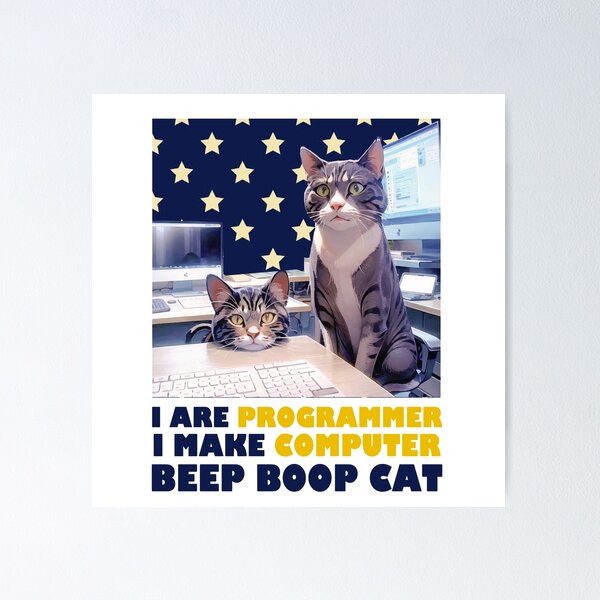 Artikel-Vorschau von Programmierer Cat Beep Boop Coding, designt und verkauft von Lychee Design.