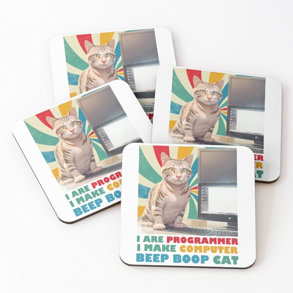 Item preview, Programmer Cat Beep Boop Coding designed and sold by Lychee Design.