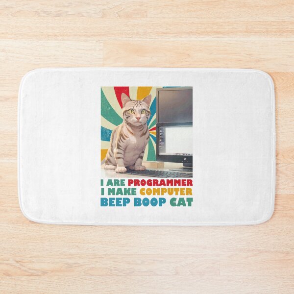 Item preview, Programmer Cat Beep Boop Coding designed and sold by Lychee Design.