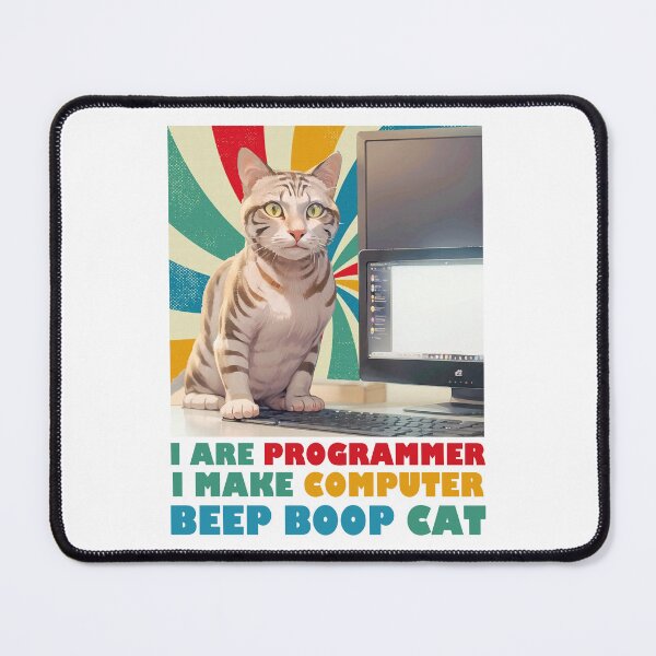 Item preview, Programmer Cat Beep Boop Coding designed and sold by Lychee Design.
