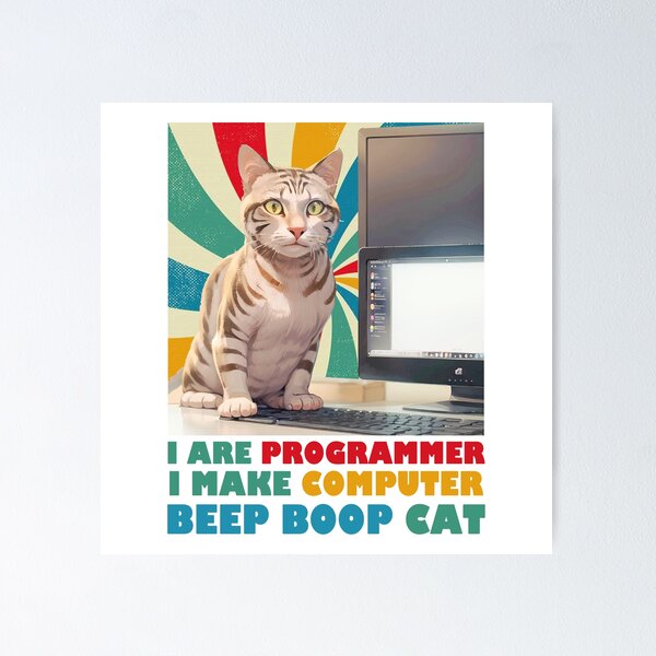 Artikel-Vorschau von Programmierer Cat Beep Boop Coding, designt und verkauft von Lychee Design.