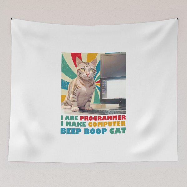 Item preview, Programmer Cat Beep Boop Coding designed and sold by Lychee Design.