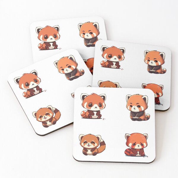 Item preview, Set of 4 little red pandas designed and sold by Sunchildprints.