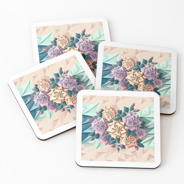 Item preview, Pastel Colored Geometric Flowers Design designed and sold by AdiRemba.