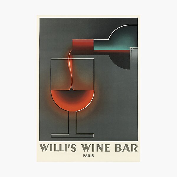 Item preview, Willi's Wine Bar Vintage Beverage Poster designed and sold by vintagevivian.
