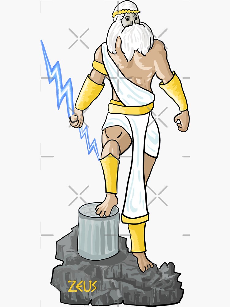 Thumbnail 3 von 3, Sticker, Zeus griechischer Gott designt und verkauft von Kobeko.