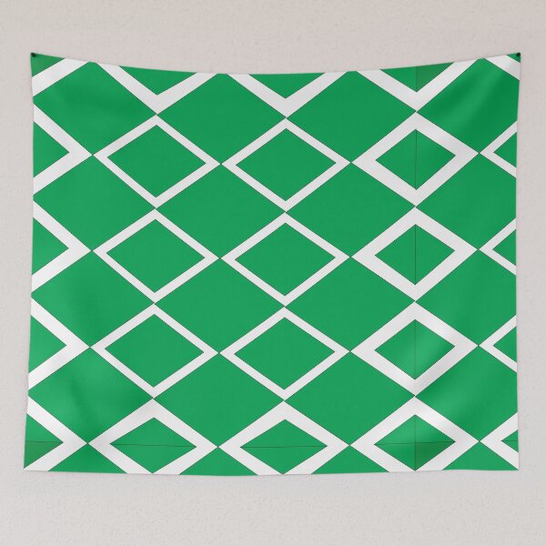 Item preview, Green White Diamond Geometric Pattern designed and sold by Nisha Prabhu.