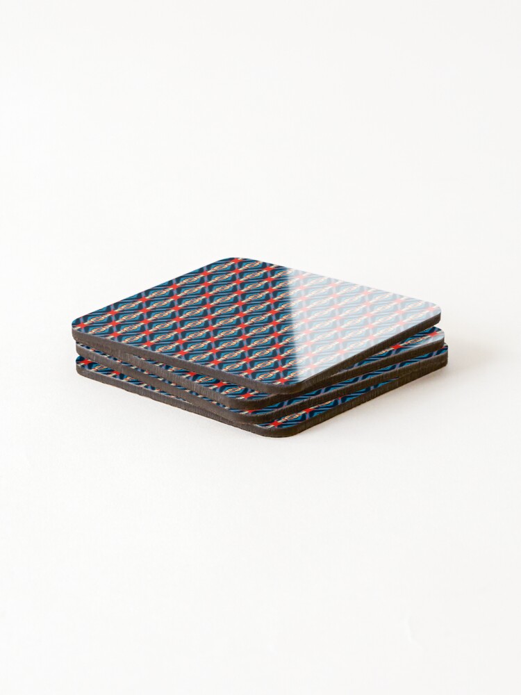 Thumbnail 4 of 5, Coasters (Set of 4), Cool Rabbit Pattern designed and sold by theWeppen.