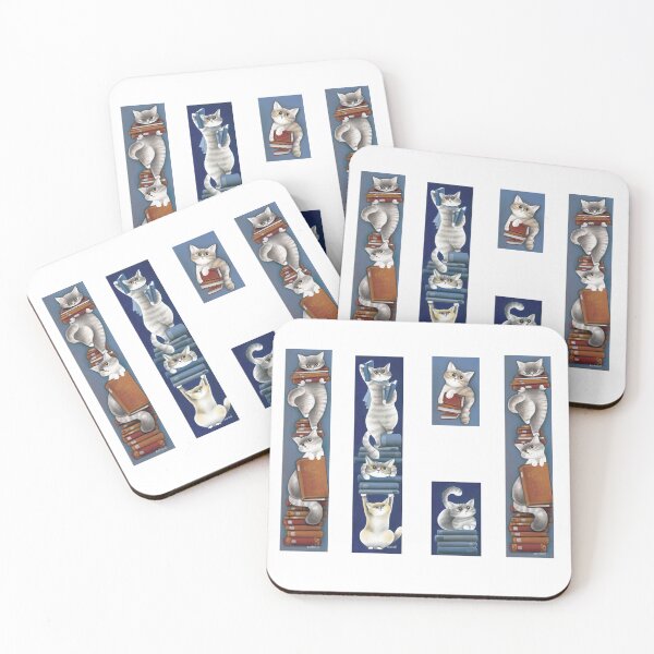 Item preview, Book-Loving Cats: eight perfect Bookplates Stickers for cat lovers designed and sold by gatteria.