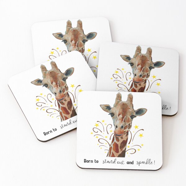 Item preview, Cute giraffe Born to stand out and sparkle watercolor designed and sold by wejollydigitals.