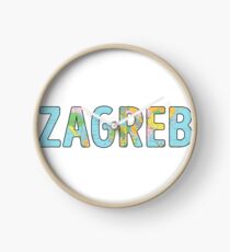 Zagreb World Map - Cool Croatia Traveler Gift Uhr