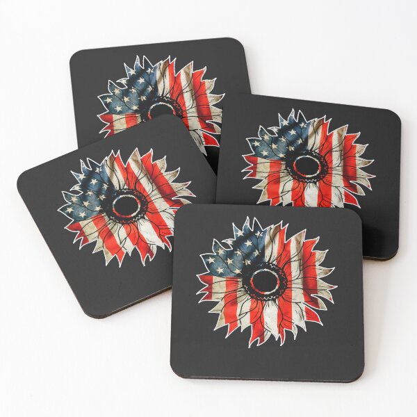 Item preview, American sunflower flag patriot colors 2023 designed and sold by erozzz.