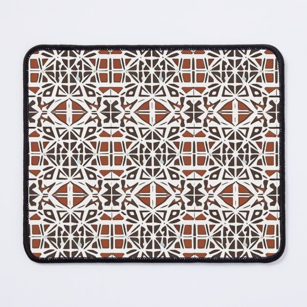 Item preview, Retro Tile Pattern White and Dark Brown with Brick Dark Orange designed and sold by RetroTile.