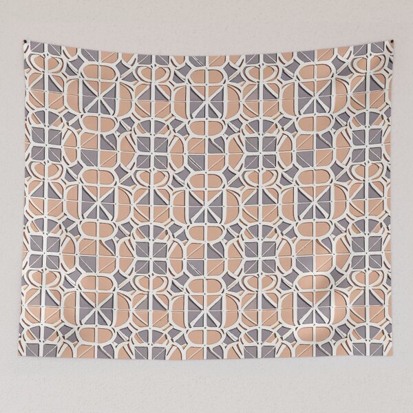 Item preview, Retro Tile Pattern Pastel orange with Silver and White designed and sold by RetroTile.