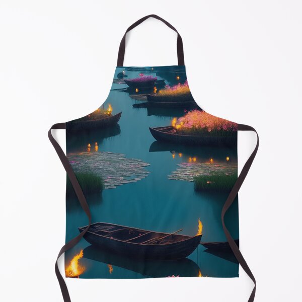 Item preview, Lotus Pond at Night Art Work designed and sold by ArtsyWishesShop.