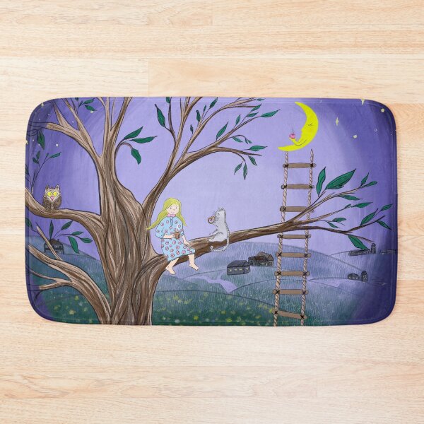 Item preview, Nighttime Tea Party in summer garden Childrens Illustration designed and sold by Wolshebnaja.