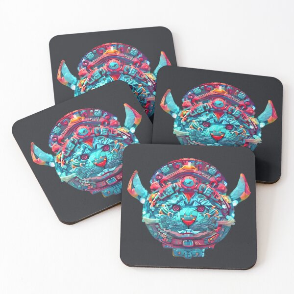 Item preview, Neon Feline Warrior Emblem designed and sold by Chubuter.