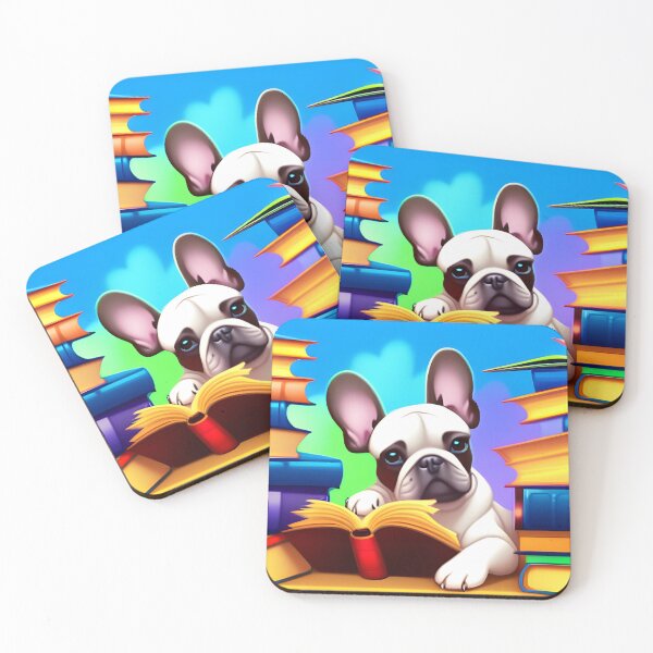 Item preview,  French bulldog reading designed and sold by IviBlack.