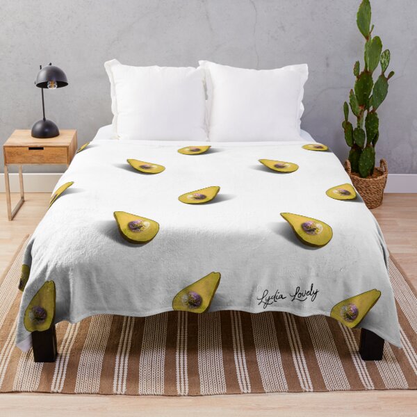 Item preview, Avocado pattern pastel yellow- white background designed and sold by Studio Lydia  Lovely.