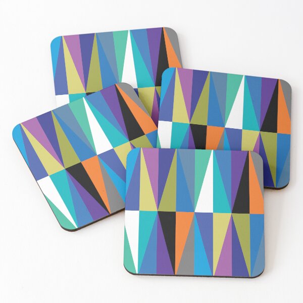 Item preview, Colourful Geometric Diamonds Pattern No.2 Blue, Orange, Black designed and sold by QuestingPixel.