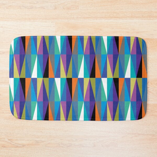 Item preview, Colourful Geometric Diamonds Pattern No.2 Blue, Orange, Black designed and sold by QuestingPixel.