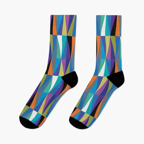 Item preview, Colourful Geometric Diamonds Pattern No.2 Blue, Orange, Black designed and sold by QuestingPixel.