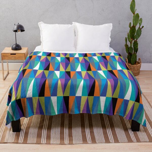 Item preview, Colourful Geometric Diamonds Pattern No.2 Blue, Orange, Black designed and sold by QuestingPixel.