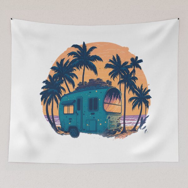 Item preview, Beach Caravan Paradise: A Tropical Adventure Camping in Style: The Caravan Beach Getaway designed and sold by RedArtG09.