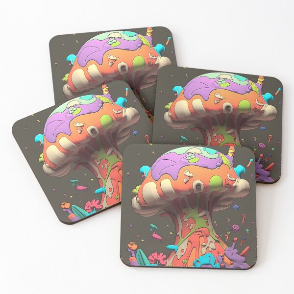 Item preview, Psychedelic Mushroom Wall Art | Whimsical Wonderland | Vibrant Nature's Fantasy designed and sold by mindexploration.