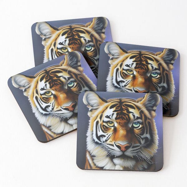 Artikelvorschau, Tigerportrait, pastos, Ai Generated Art entworfen und verkauft von ACC .