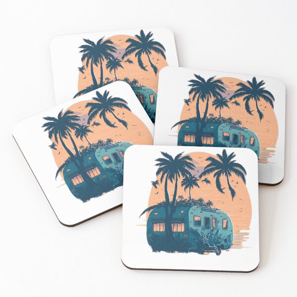 Item preview, Coastal Caravan Dreams: A Sunset Oasis The Perfect Getaway: Caravanning on the Beach designed and sold by RedArtG09.