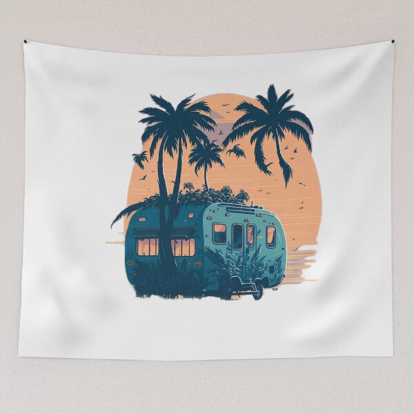Item preview, Coastal Caravan Dreams: A Sunset Oasis The Perfect Getaway: Caravanning on the Beach designed and sold by RedArtG09.