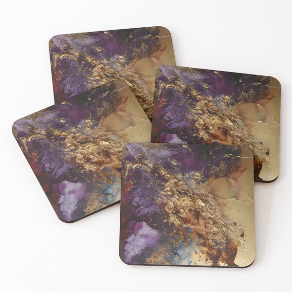 Item preview, Modern wabi-sabi style abstract marble gold leaf painting 21 designed and sold by UnaWu533.