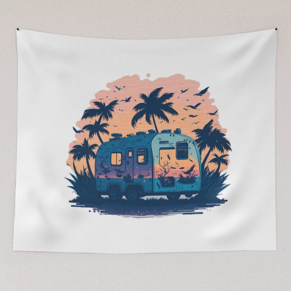 Item preview, Camping on the Beach: Coastal Caravan Adventure Caravan by the Sea: A Relaxing Beach Getaway designed and sold by RedArtG09.