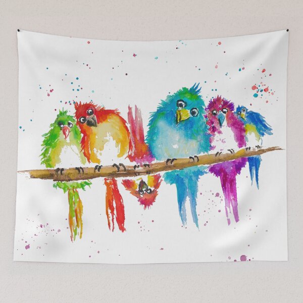 Item preview, Colorful birds 1 oblique 10CP6095 designed and sold by CorneliaPilz.