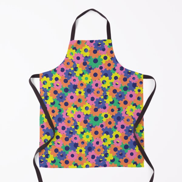 Item preview, Teeming With Flowers Pattern On Dark Blue In Pink, Green, Orange, Yellow designed and sold by QuestingPixel.