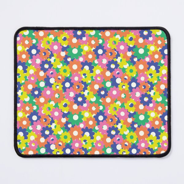 Item preview, Teeming With Flowers Pattern On White In Pink, Green, Orange, Yellow designed and sold by QuestingPixel.