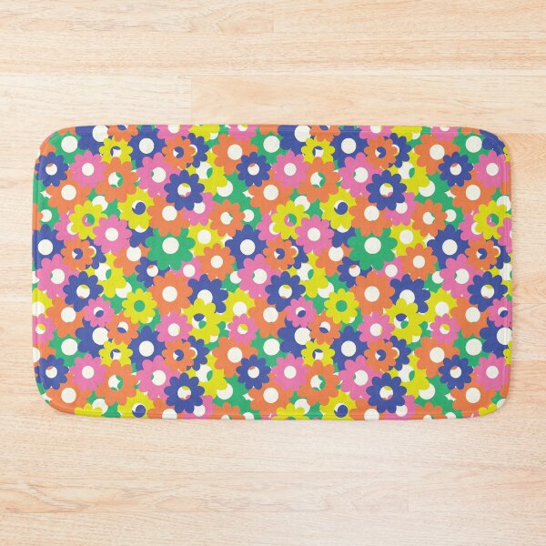 Item preview, Teeming With Flowers Pattern On White In Pink, Green, Orange, Yellow designed and sold by QuestingPixel.
