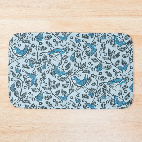 Item preview, Blue Birds and Butterflies illustrated repeat pattern  designed and sold by NattyDesigns.