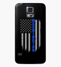 Washington dünne blaue Linie Flagge Hülle & Skin für Samsung Galaxy