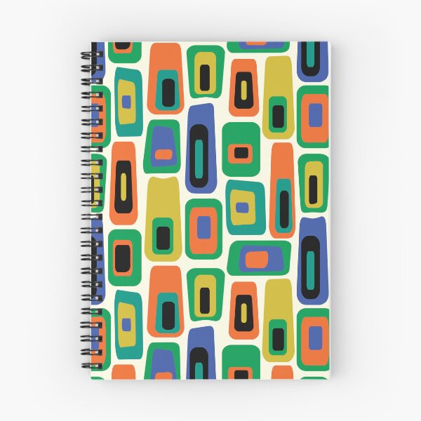 Item preview, Mid-century Modern Multi-coloured Lozenge Pattern No.2 On Cream, Orange, Blue designed and sold by QuestingPixel.